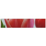 Red - White Tulip flower Flano Scarf (Small) Front