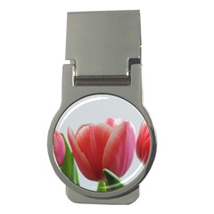 Red Tulips Money Clips (round)  by picsaspassion