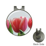 Red Tulips Hat Clips with Golf Markers Front