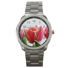 Red Tulips Sport Metal Watch by picsaspassion