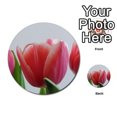 Red Tulips Multi-purpose Cards (round)  by picsaspassion