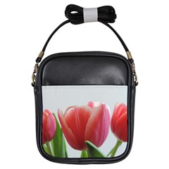 Red Tulips Girls Sling Bags by picsaspassion