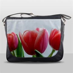 Red Tulips Messenger Bags by picsaspassion