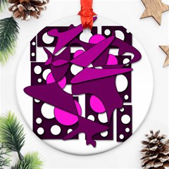 Something Purple Ornament (round)  by Valentinaart