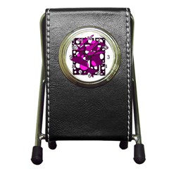 Something Purple Pen Holder Desk Clocks by Valentinaart