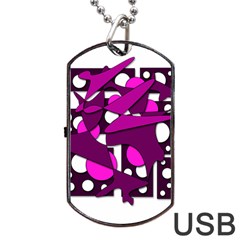 Something Purple Dog Tag Usb Flash (one Side)