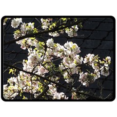 Blooming Japanese Cherry Flowers Fleece Blanket (large)  by picsaspassion