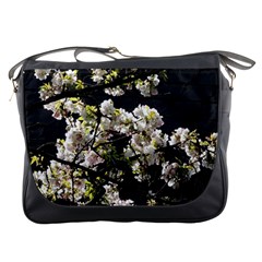 Blooming Japanese Cherry Flowers Messenger Bags by picsaspassion