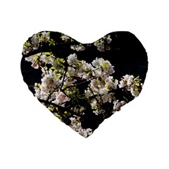 Blooming Japanese Cherry Flowers Standard 16  Premium Flano Heart Shape Cushions by picsaspassion