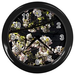 Japanese Cherry Flower Wall Clocks (black) by picsaspassion