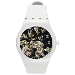 Japanese Cherry Flower Round Plastic Sport Watch (m) by picsaspassion