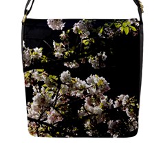 Japanese Cherry Flower Flap Messenger Bag (l)  by picsaspassion