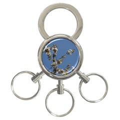 White Cherry Flowers And Blue Sky 3-ring Key Chains by picsaspassion