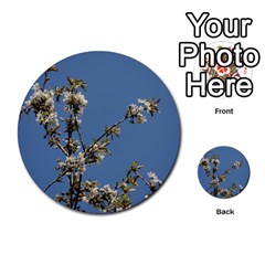 White Cherry Flowers And Blue Sky Multi-purpose Cards (round) 