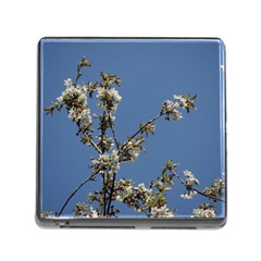 White Cherry Flowers And Blue Sky Memory Card Reader (square) by picsaspassion