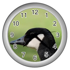 Goose Bird In Nature Wall Clocks (silver)  by picsaspassion