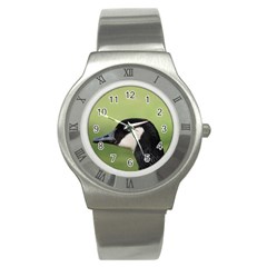 Goose Bird In Nature Stainless Steel Watch