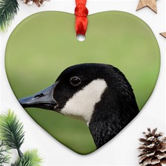 Goose Bird In Nature Heart Ornament (2 Sides) by picsaspassion