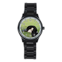 Goose Bird In Nature Stainless Steel Round Watch by picsaspassion