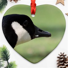 Goose, Black And White Heart Ornament (2 Sides) by picsaspassion