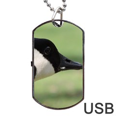 Goose, Black And White Dog Tag Usb Flash (one Side) by picsaspassion