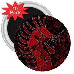 Red Dragon 3  Magnets (10 Pack)  by Valentinaart