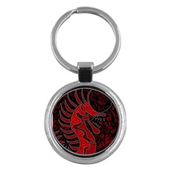 Red Dragon Key Chains (round)  by Valentinaart