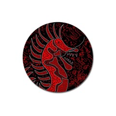 Red Dragon Magnet 3  (round) by Valentinaart