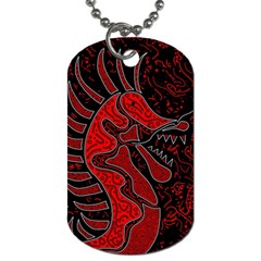 Red Dragon Dog Tag (two Sides) by Valentinaart