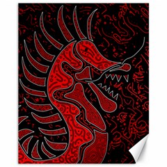 Red Dragon Canvas 11  X 14   by Valentinaart