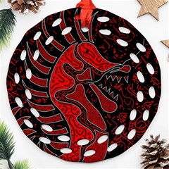 Red Dragon Round Filigree Ornament (2side) by Valentinaart