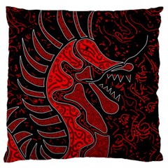 Red Dragon Large Cushion Case (one Side) by Valentinaart