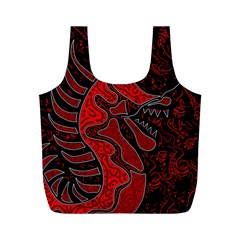 Red Dragon Full Print Recycle Bags (m)  by Valentinaart