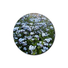 Blue Forget-me-not Flowers Rubber Round Coaster (4 Pack)  by picsaspassion