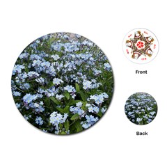 Blue Forget-me-not Flowers Playing Cards (round)  by picsaspassion