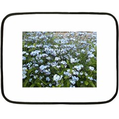 Blue Forget-me-not Flowers Fleece Blanket (mini) by picsaspassion