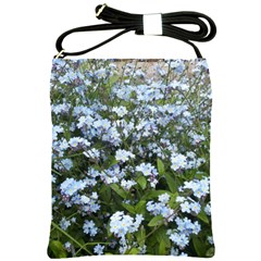 Blue Forget-me-not Flowers Shoulder Sling Bags by picsaspassion