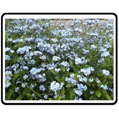 Blue Forget-me-not Flowers Fleece Blanket (medium)  by picsaspassion