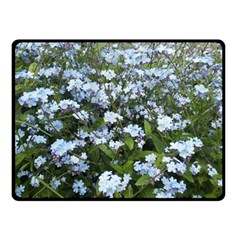 Blue Forget-me-not Flowers Fleece Blanket (small) by picsaspassion