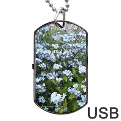 Blue Forget-me-not Flowers Dog Tag Usb Flash (one Side)