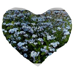 Blue Forget-me-not Flowers Large 19  Premium Heart Shape Cushions