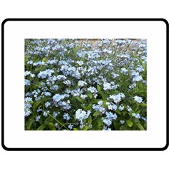 Blue Forget-me-not Flowers Double Sided Fleece Blanket (medium)  by picsaspassion