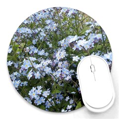 Little Blue Forget-me-not flowers Round Mousepads