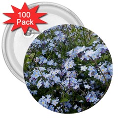 Little Blue Forget-me-not flowers 3  Buttons (100 pack) 