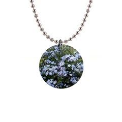 Little Blue Forget-me-not flowers Button Necklaces