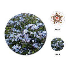 Little Blue Forget-me-not flowers Playing Cards (Round) 