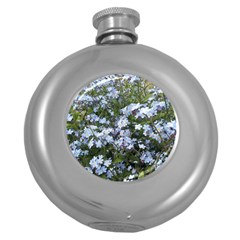 Little Blue Forget-me-not flowers Round Hip Flask (5 oz)