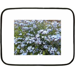 Little Blue Forget-me-not flowers Double Sided Fleece Blanket (Mini) 