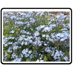 Little Blue Forget-me-not flowers Fleece Blanket (Medium) 