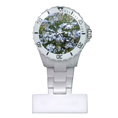 Little Blue Forget-me-not flowers Plastic Nurses Watch